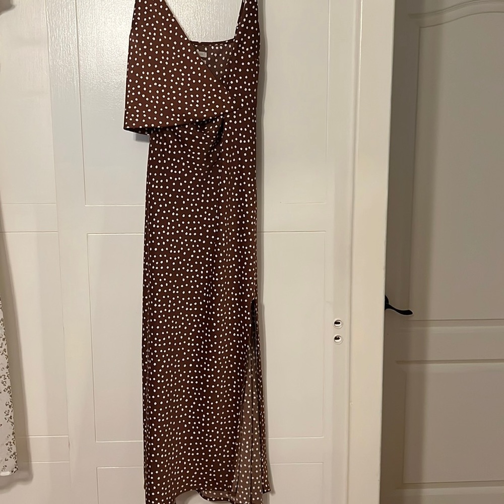 Brown polka dot dress from Urban Outfitters